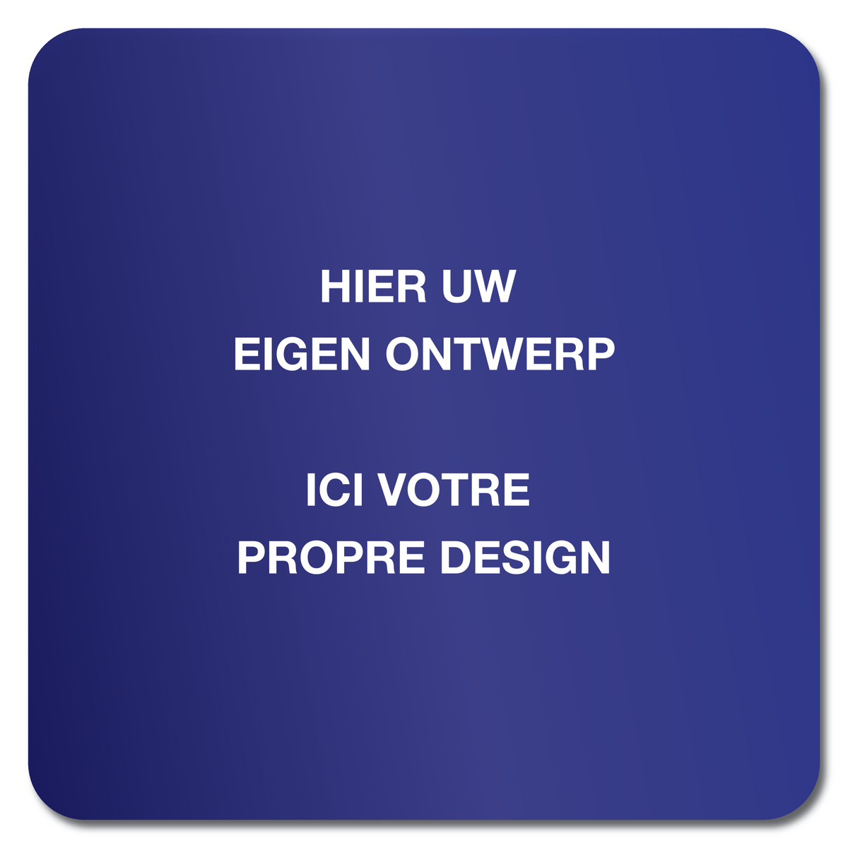 BORDEN BLAUW VIERKANT MET UW TEKST