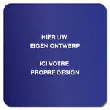 BORDEN BLAUW VIERKANT MET UW TEKST