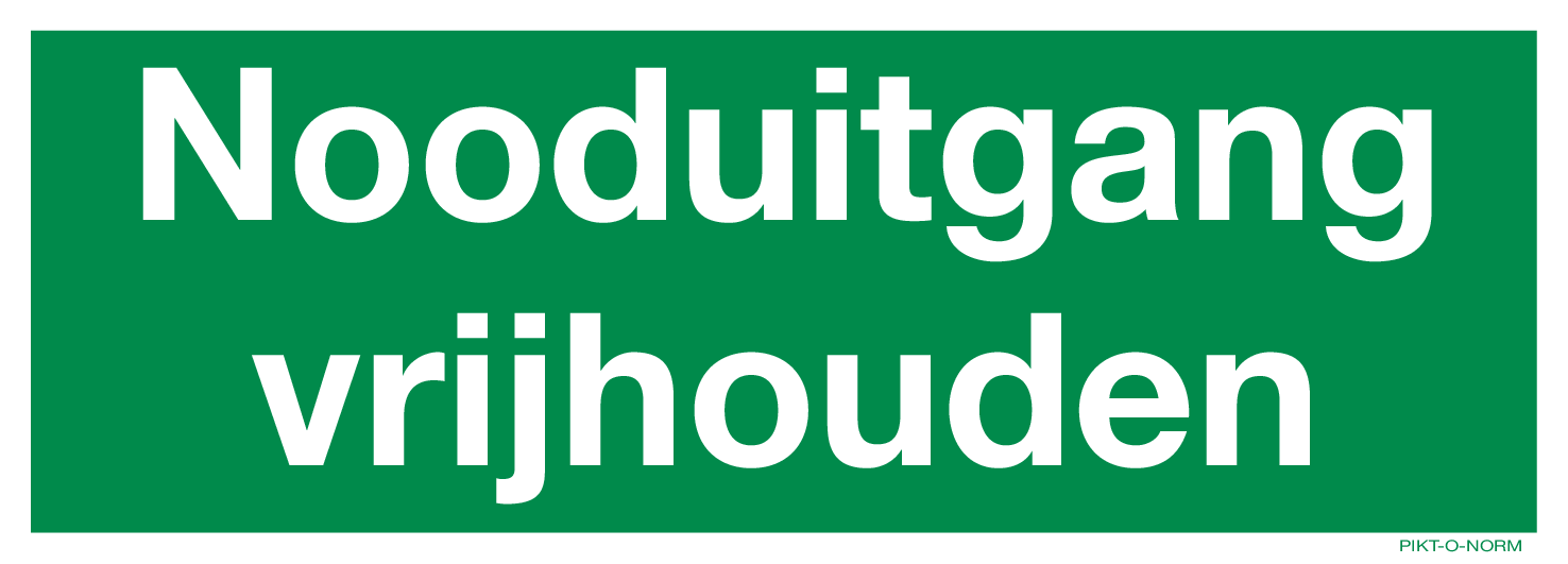 NOODUITGANG VRIJHOUDEN