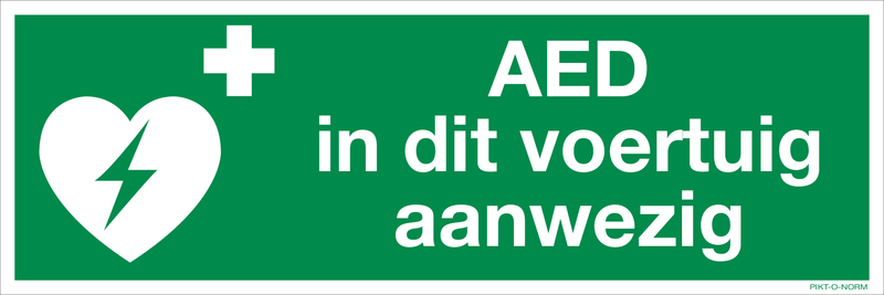 AED IN DIT VOERTUIG AANWEZIG