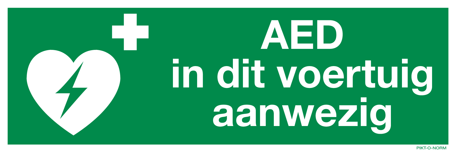 AED IN DIT VOERTUIG AANWEZIG