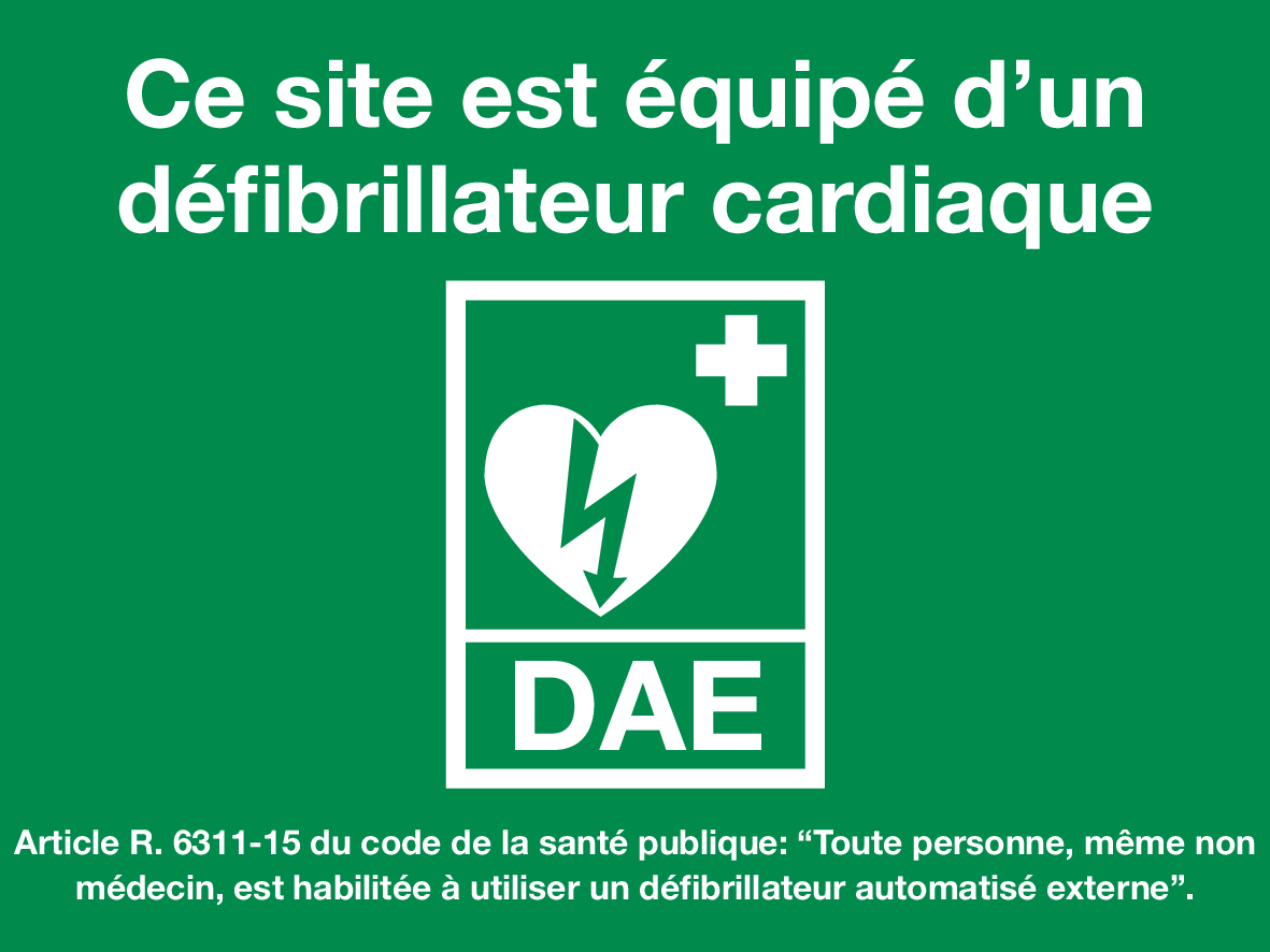 DAE CE SITE EST ÉQUIPÉ D'UN DÉFIBRILLAT.