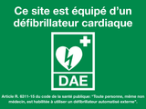 DAE CE SITE EST ÉQUIPÉ D'UN DÉFIBRILLAT.