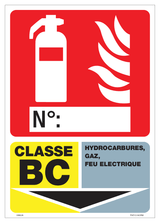 EXTINCTEUR, CLASSES BC