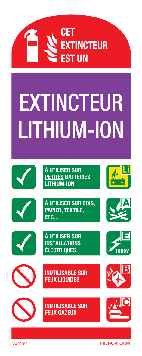 EST UN EXTINCTEUR LITHIUM-ION