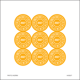 2027, PASTILLES CALENDRIER JAUNE