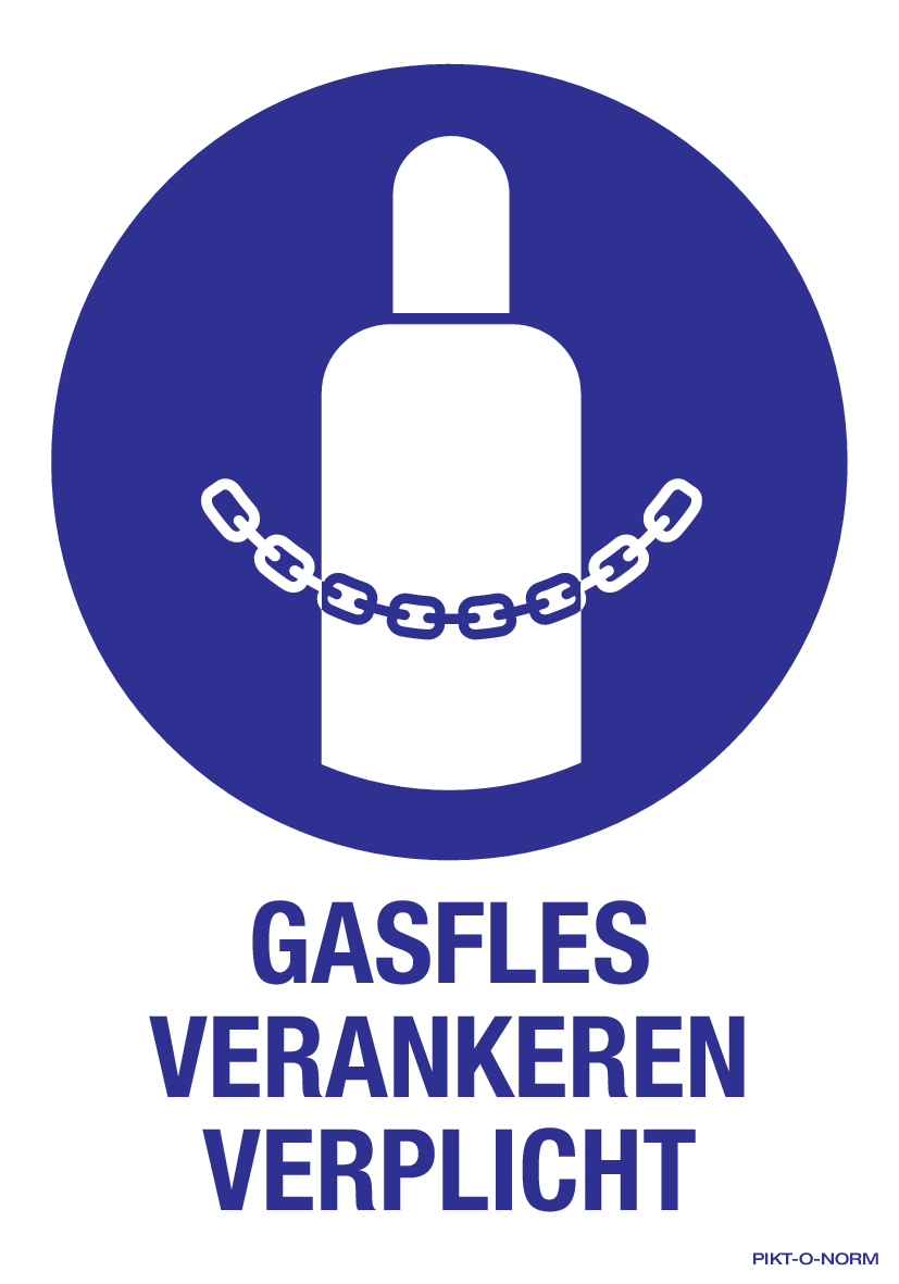 GASFLES VERANKEREN VERPLICHT