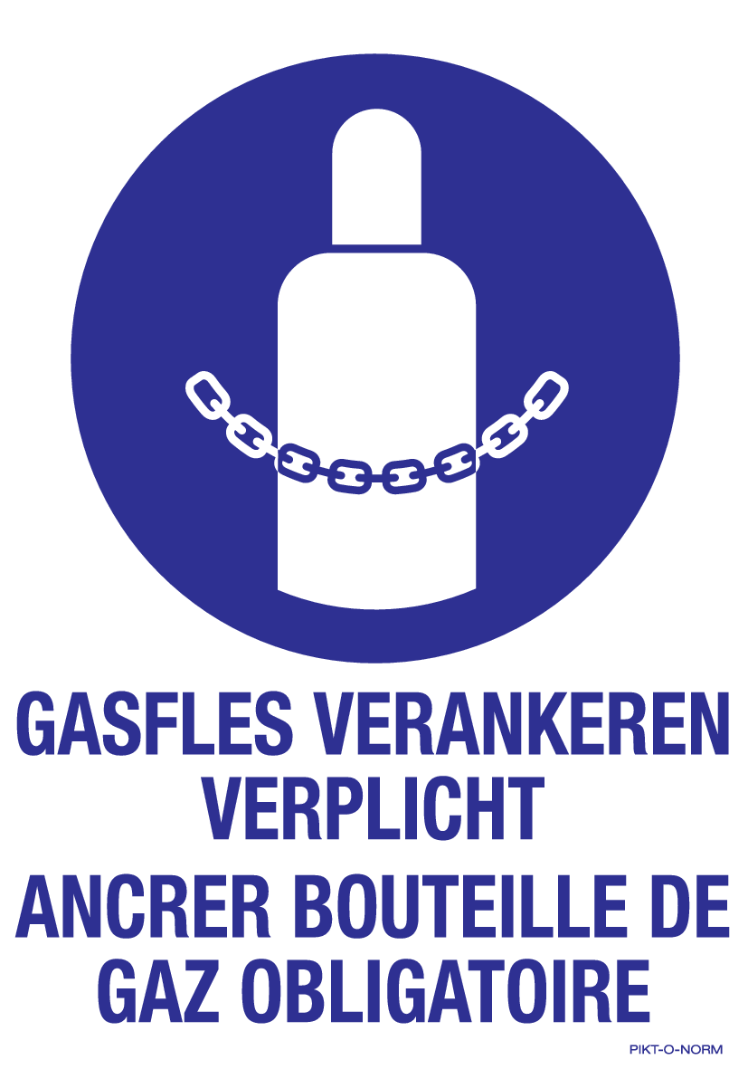 GASFLES VERANKEREN VERPLICHT  N/F