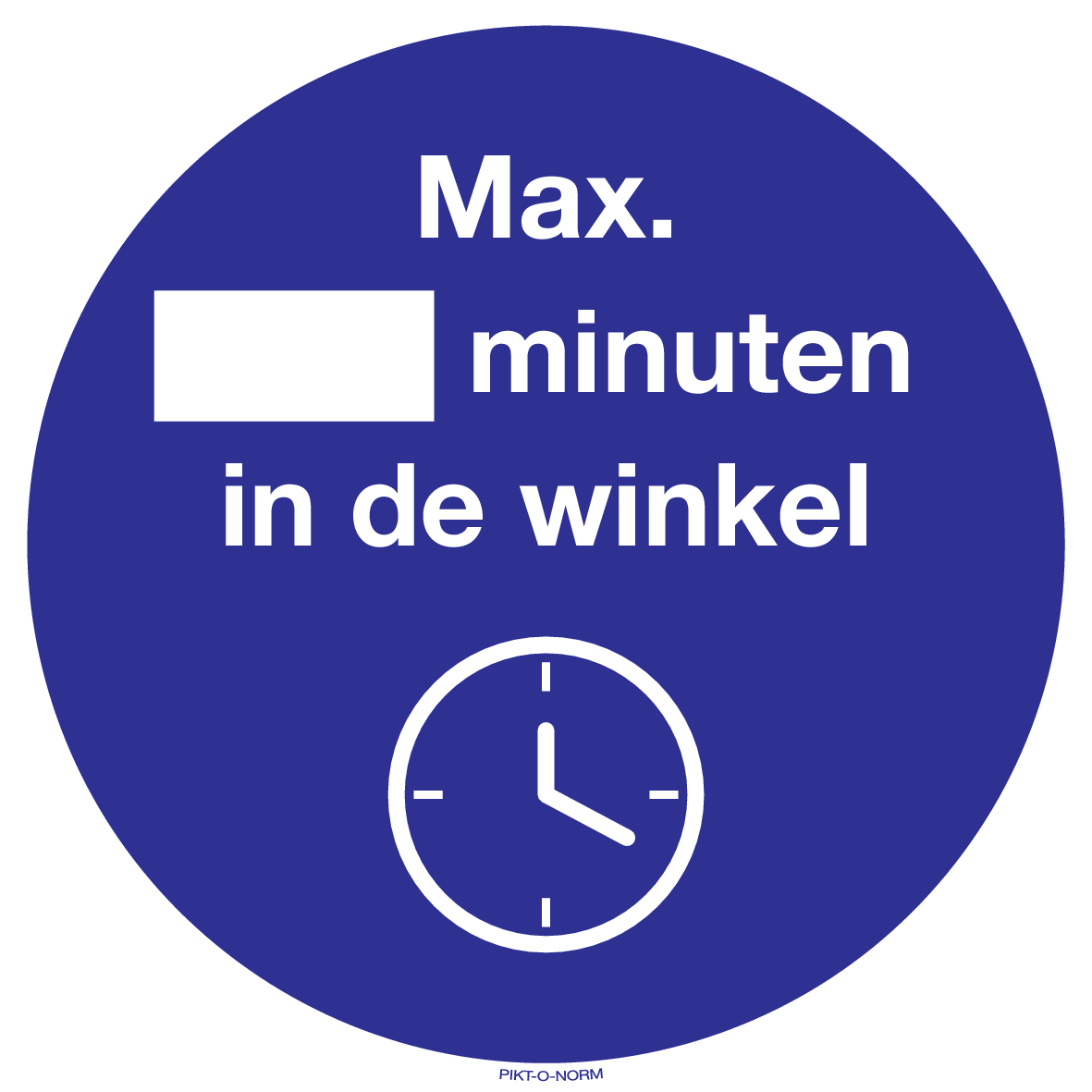 MAX. MINUTEN IN DE WINKEL