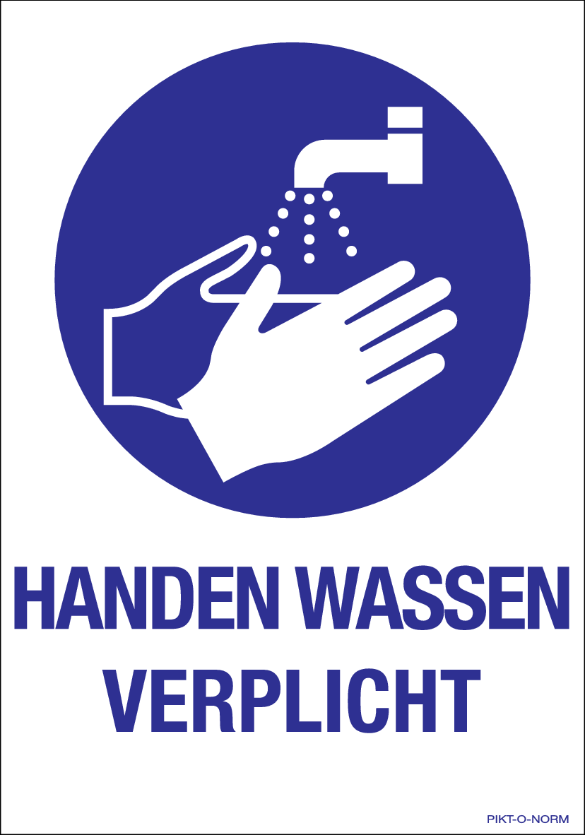 HANDEN WASSEN VERPLICHT