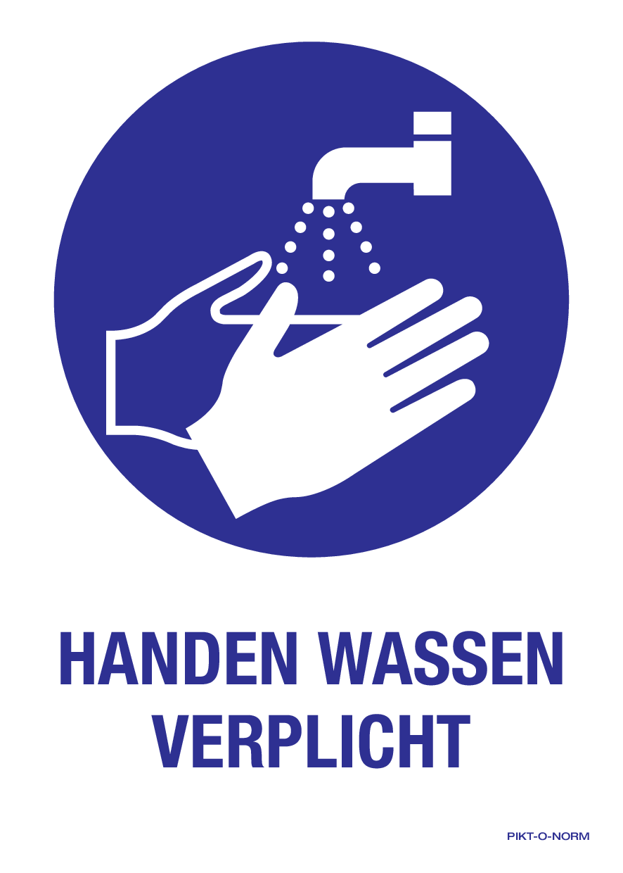 HANDEN WASSEN VERPLICHT