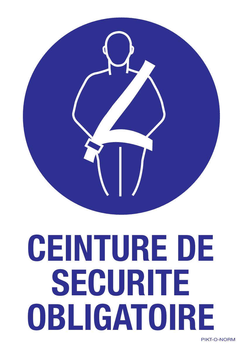 CEINTURE DE SECURITE OBLIGATOIRE