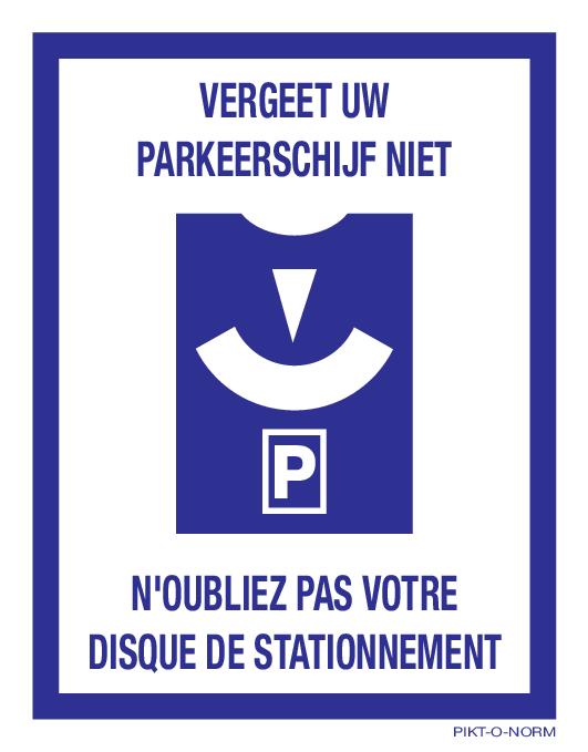 PARKEERSCHIJF. DISQUE DE STATIONNEMENT