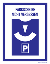 PARKSCHEIBE NICHT VERGESSEN