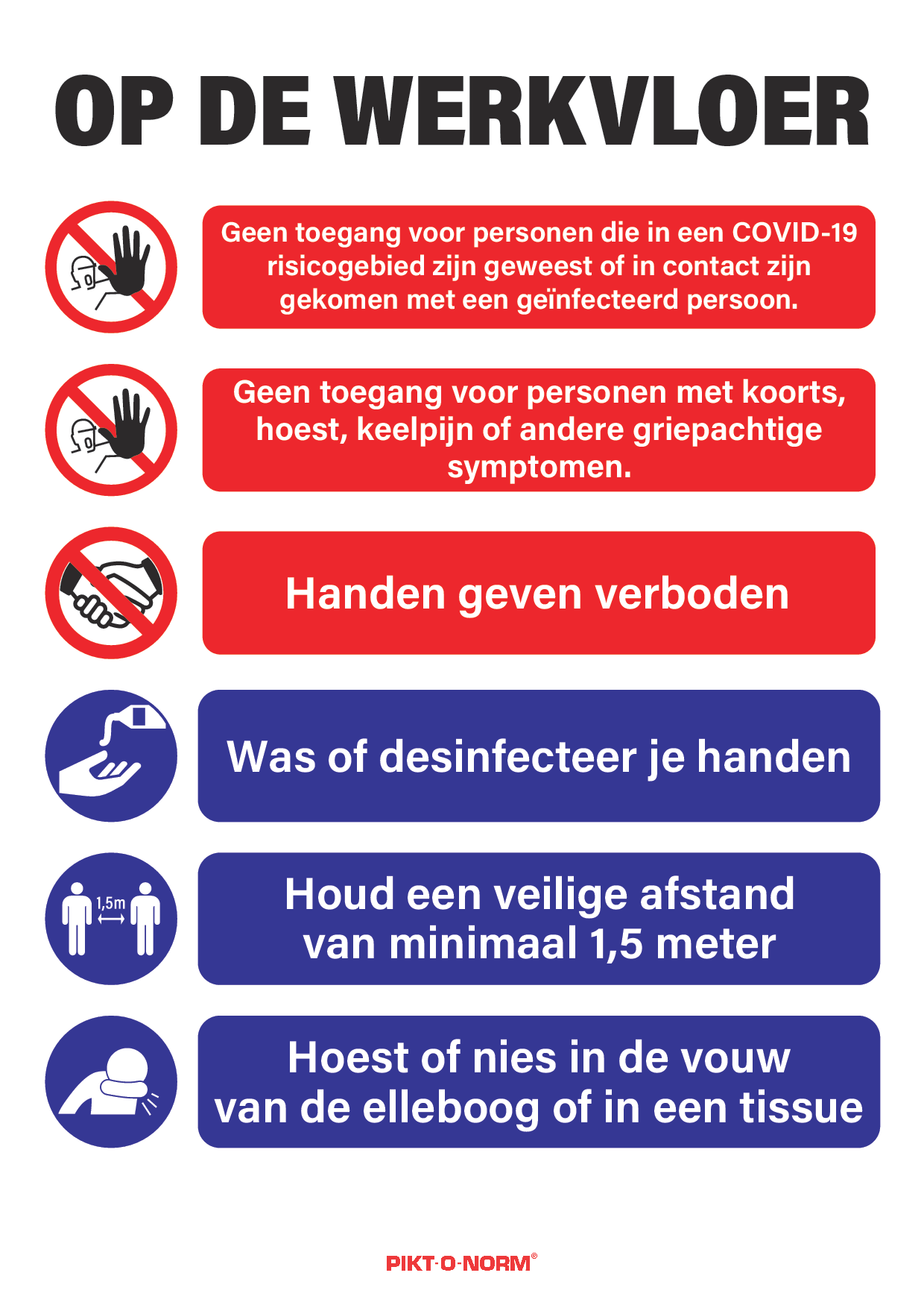 COVID-19, OP DE WERKVLOER