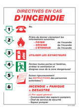 DIRECTIVES EN CAS D'INCENDIE