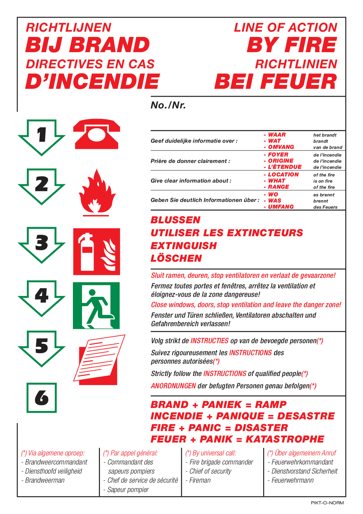RICHTLIJNEN BIJ BRAND. DIRECTIVES...