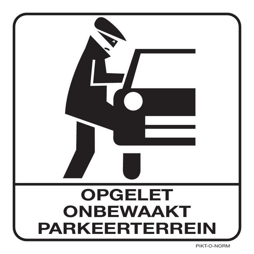 OPGELET ONBEWAAKT PARKEERTERREIN