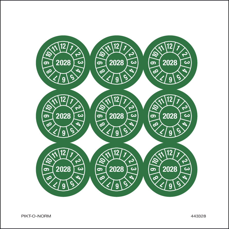 2028, KEURINGSSTICKERS GROEN