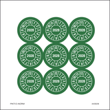 2028, KEURINGSSTICKERS GROEN