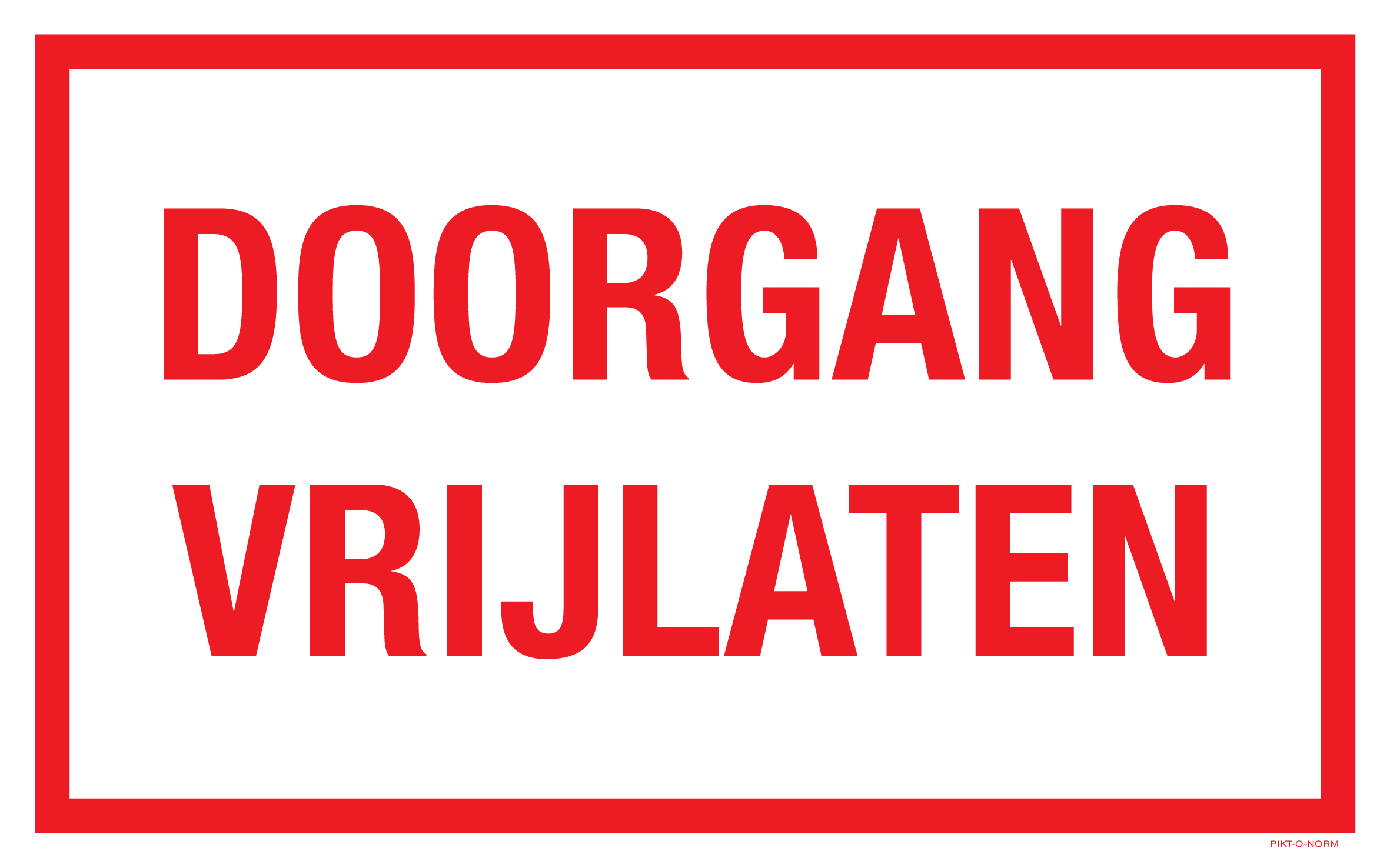 DOORGANG VRIJLATEN