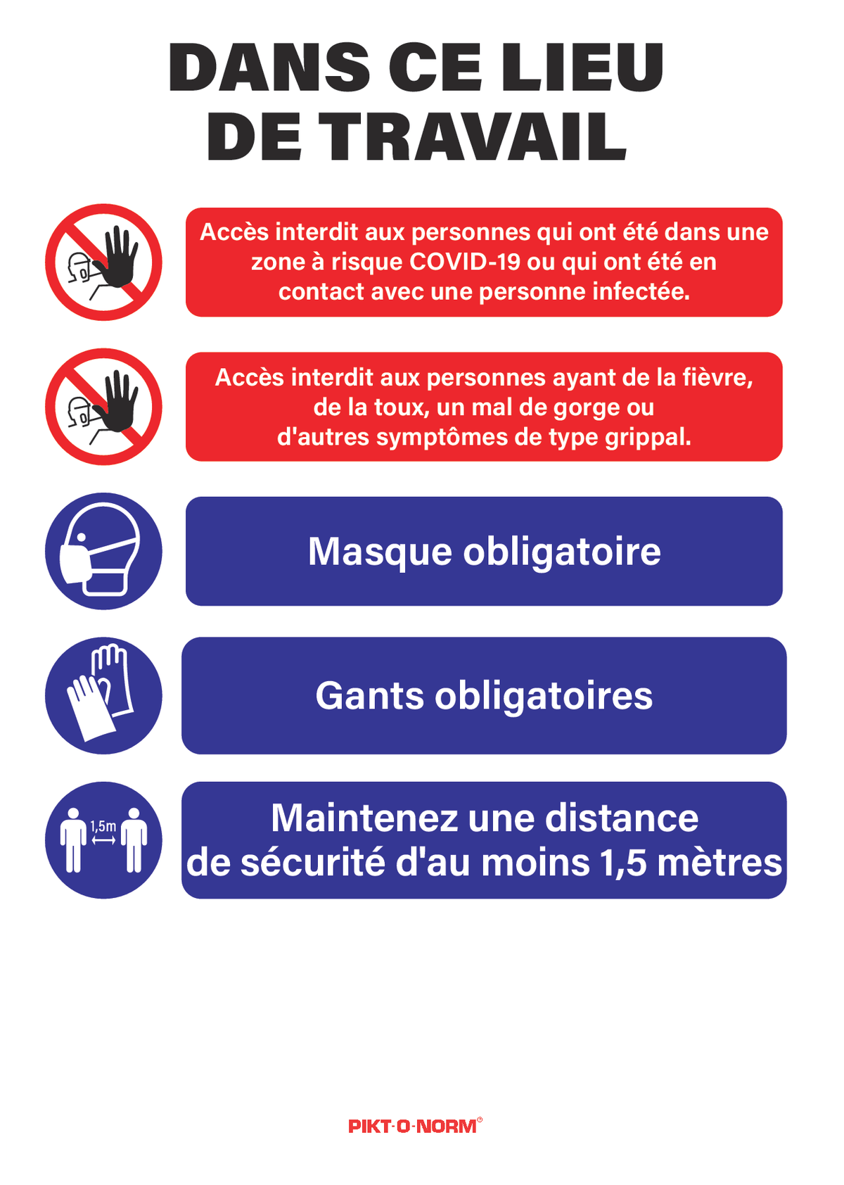 COVID-19, ZONE DE TRAVAIL