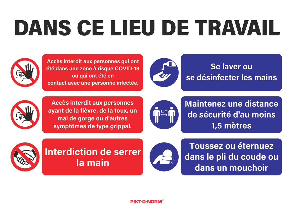 COVID-19, ZONE DE TRAVAIL