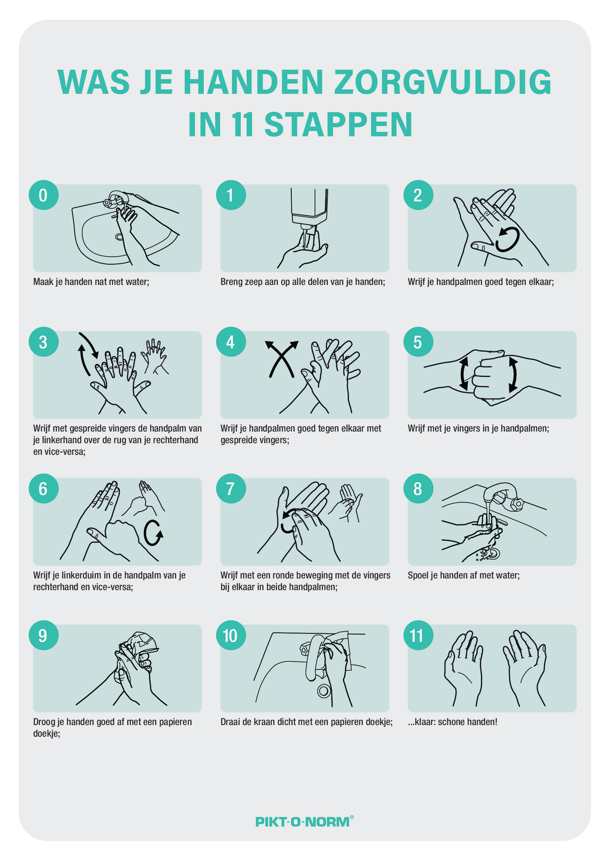 COVID-19, HANDEN WASSEN IN 11 STAPPEN