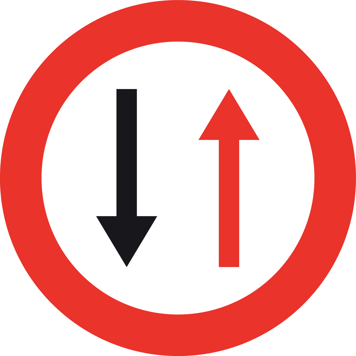 B19 PASSAGE ÉTROIT, PRIORITÉ AU VÉHICULE