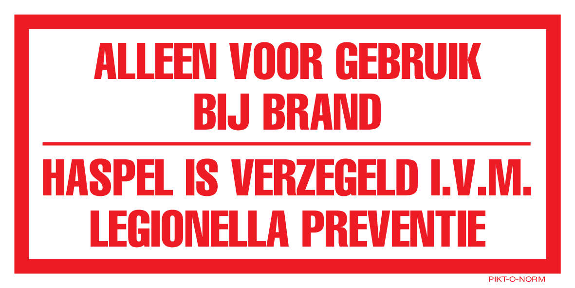 ALLEEN VOOR GEBRUIK BIJ BRAND...