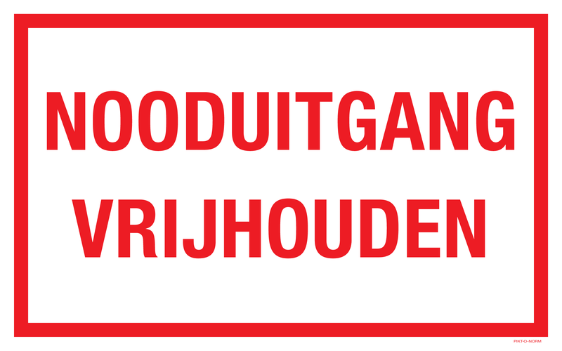 NOODUITGANG VRIJHOUDEN