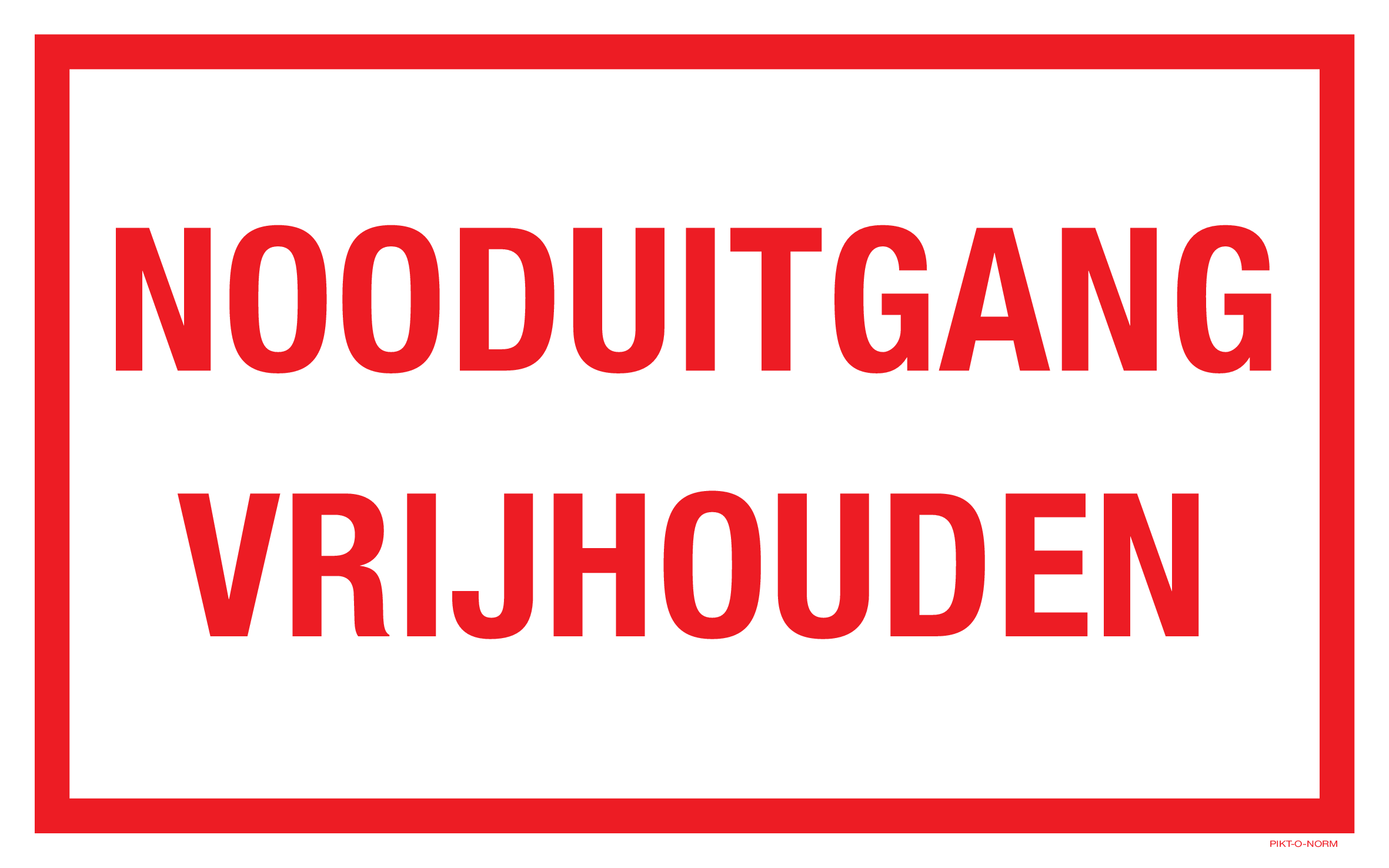 NOODUITGANG VRIJHOUDEN