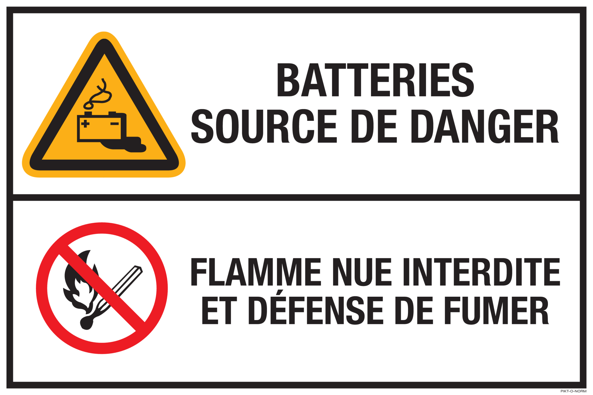 BATTERIES SOURCE DE DANGER. FLAMME...