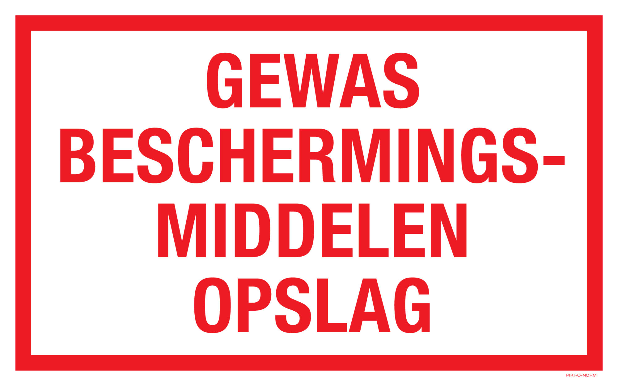 GEWAS BESCHERMINGSMIDDELEN OPSLAG