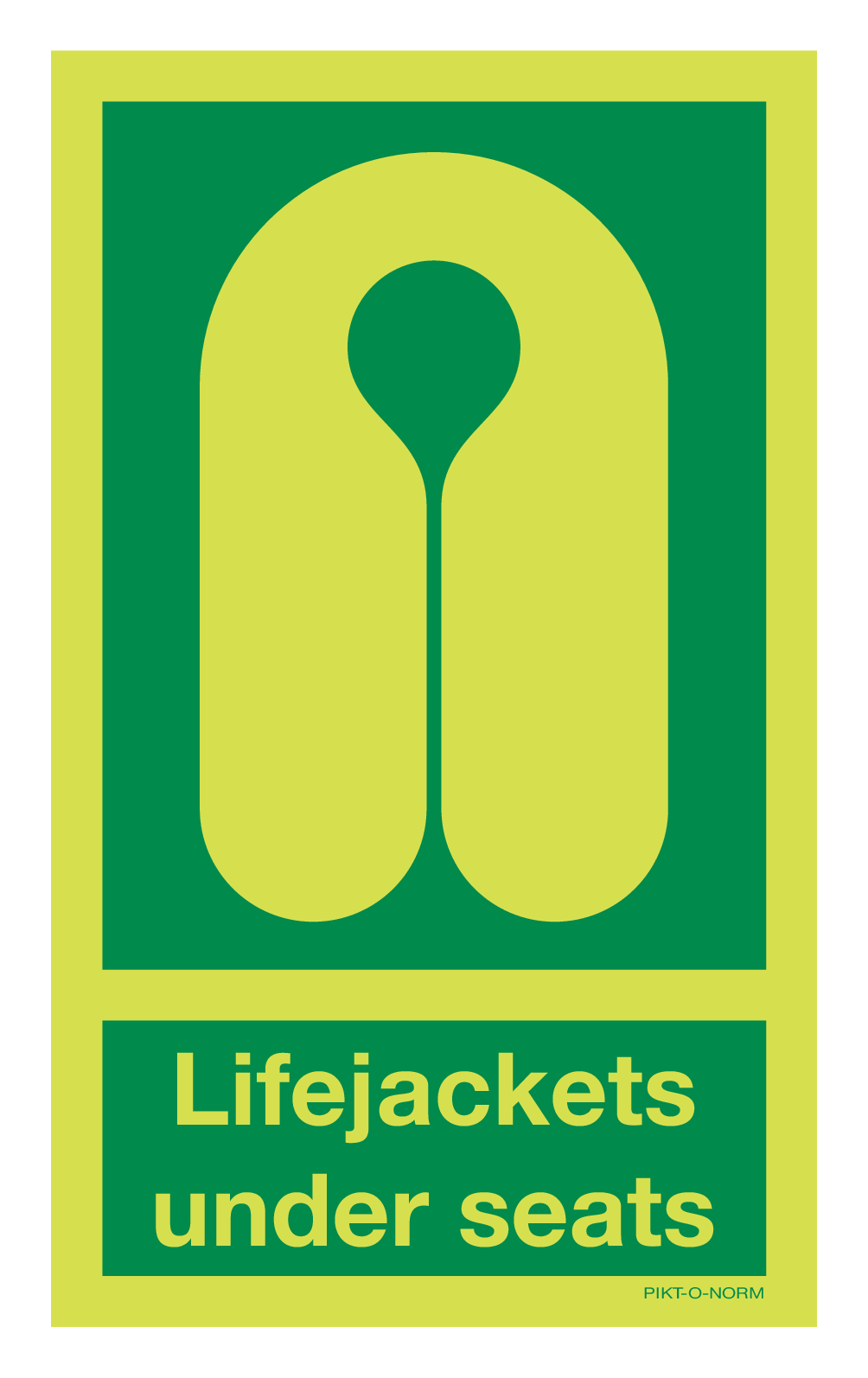 LIFEJACKETS UNDER SEATS