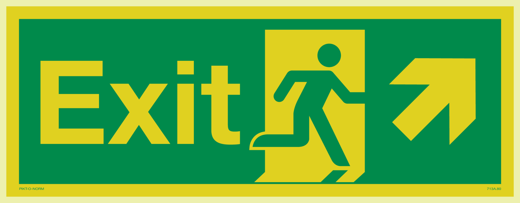 EXIT WITH RUNNING MAN AND ARROW UP RIGHT