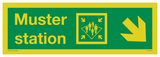 MUSTER STATION PIJL SCHUIN RECHTS BENED.