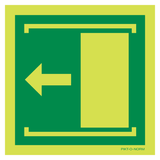 DOOR SLIDES LEFT TO OPEN