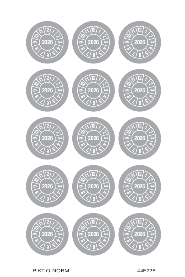 2026, PASTILLES CALENDRIER GRIS