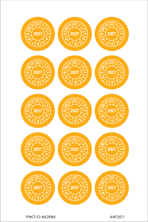 2027, PASTILLES CALENDRIER JAUNE