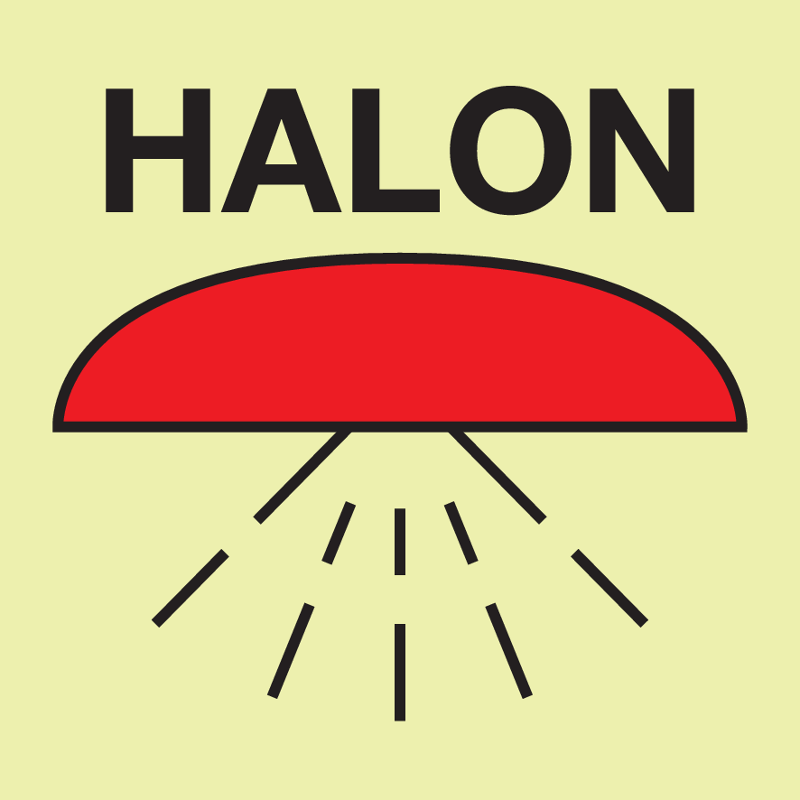 SPACE PROTECTED BY HALON 1301