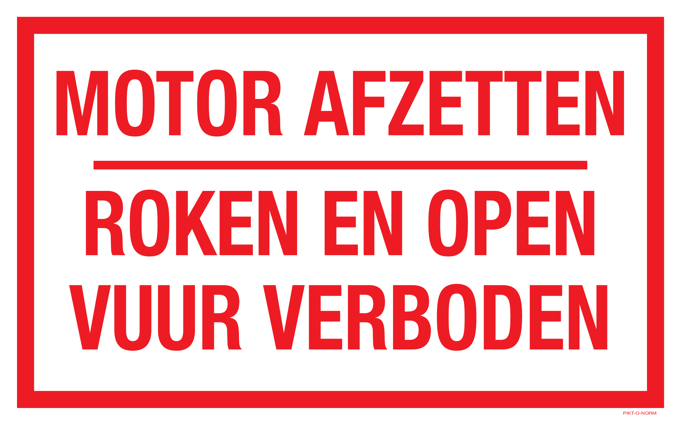 MOTOR AFZETTEN. ROKEN EN OPEN VUUR VERB.