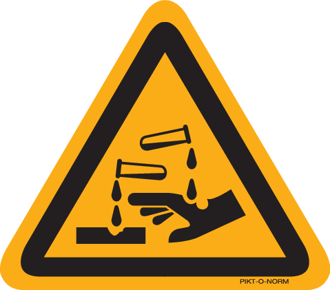 AVERTISSEMENT SUBSTANCES CORROSIVES