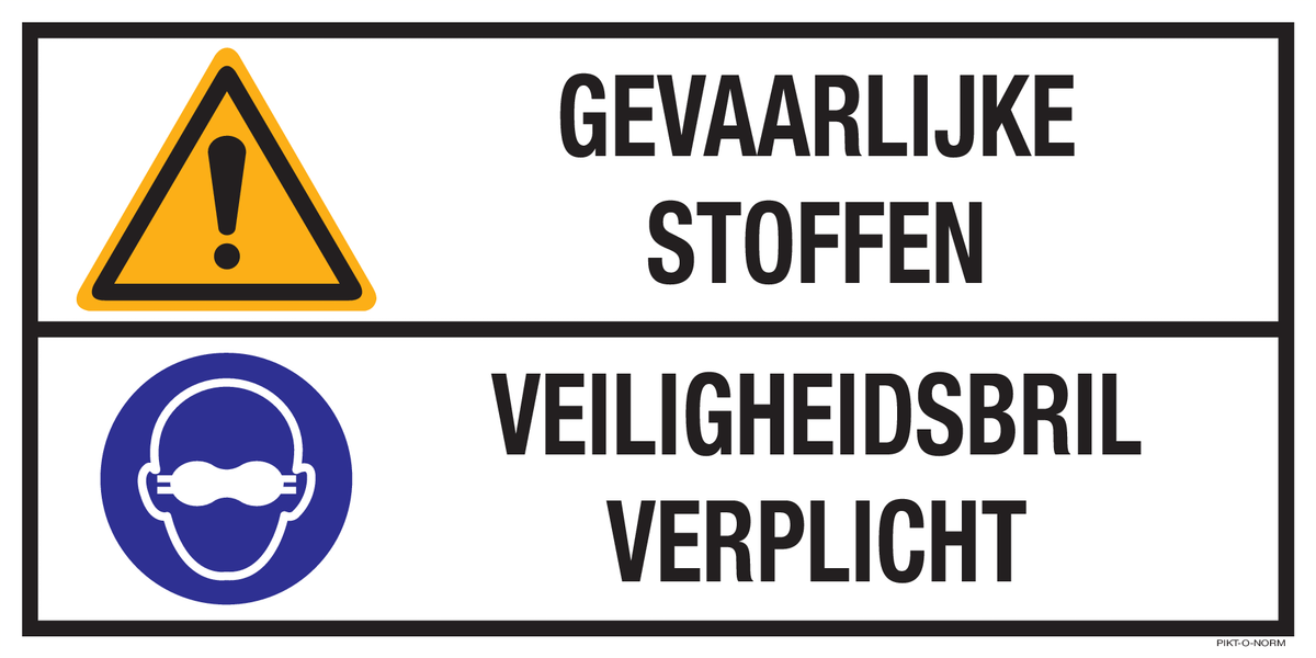 GEVAARLIJKE STOFFEN. VEILIGHEIDSBRIL...