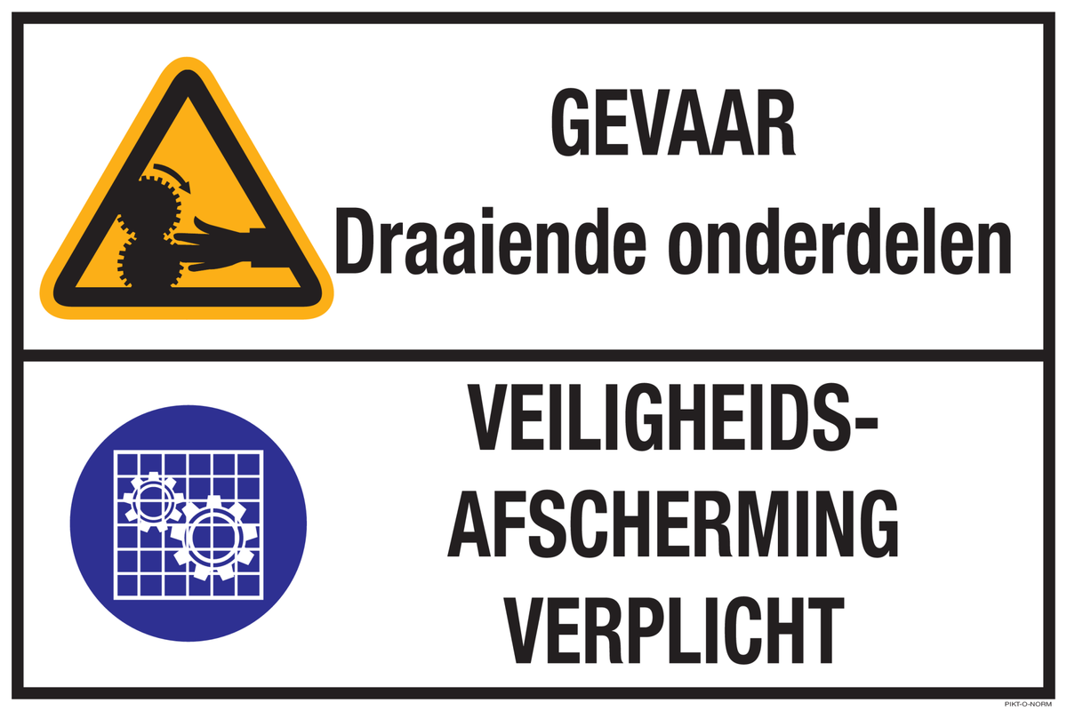 GEVAAR DRAAIENDE ONDERDELEN. VEILIGH...