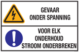 GEVAAR ONDER SPANNING. VOOR ELK ONDERH..