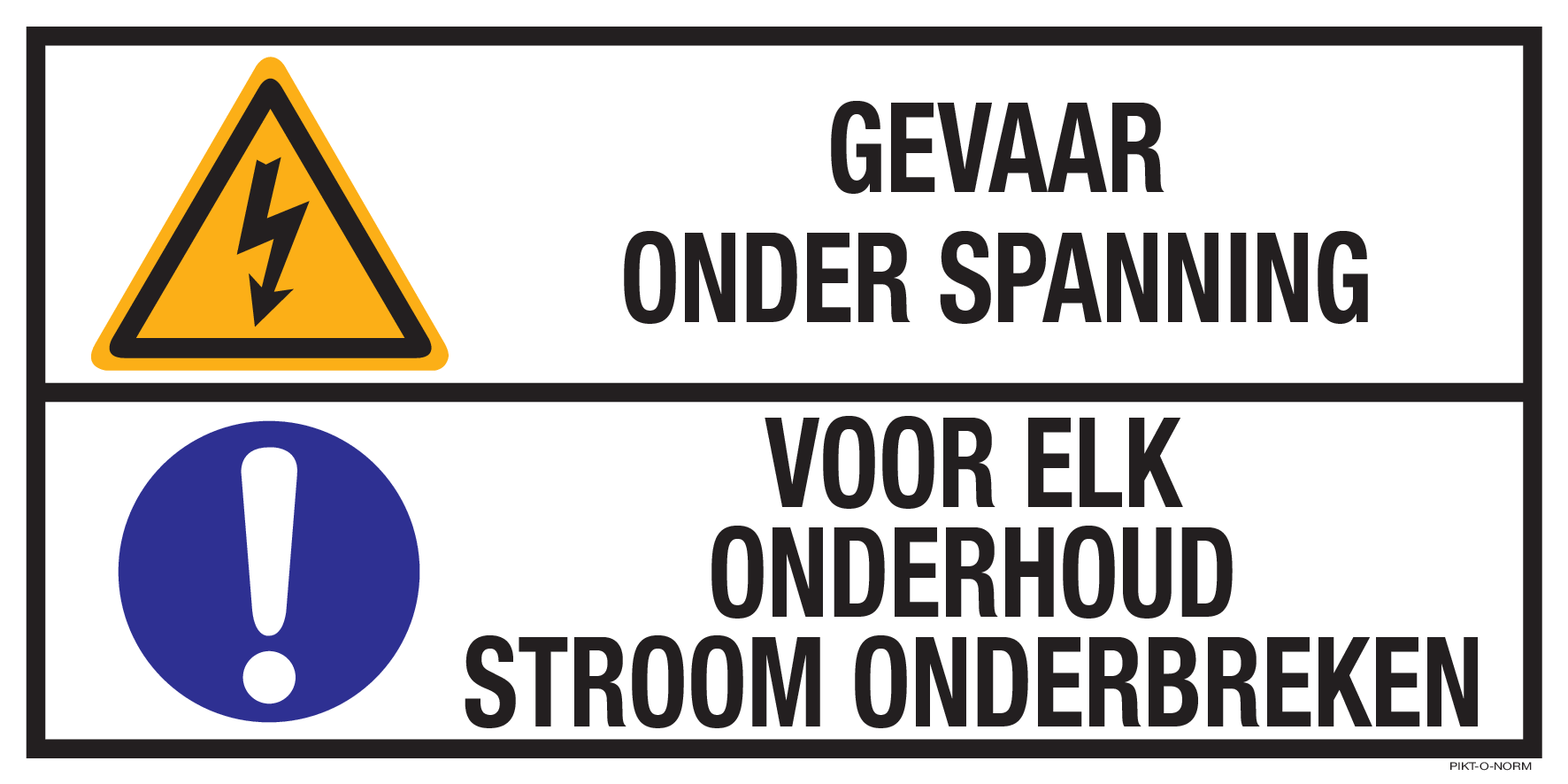 GEVAAR ONDER SPANNING. VOOR ELK ONDERH..