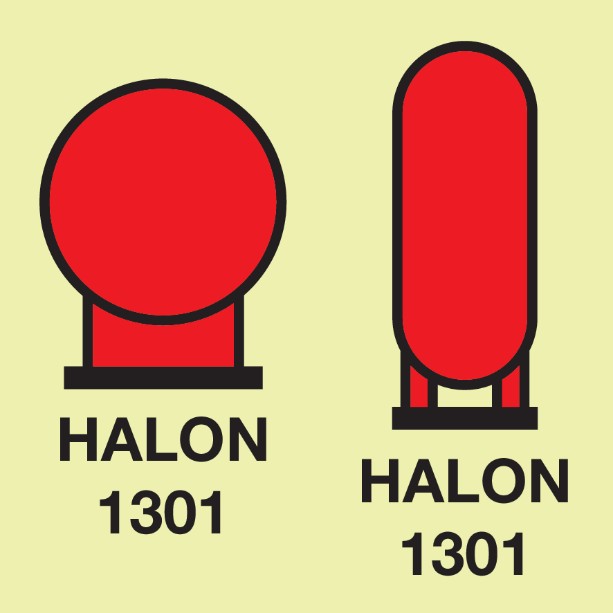 HALON 1301 BOTTLES IN A PROTECTED AREA