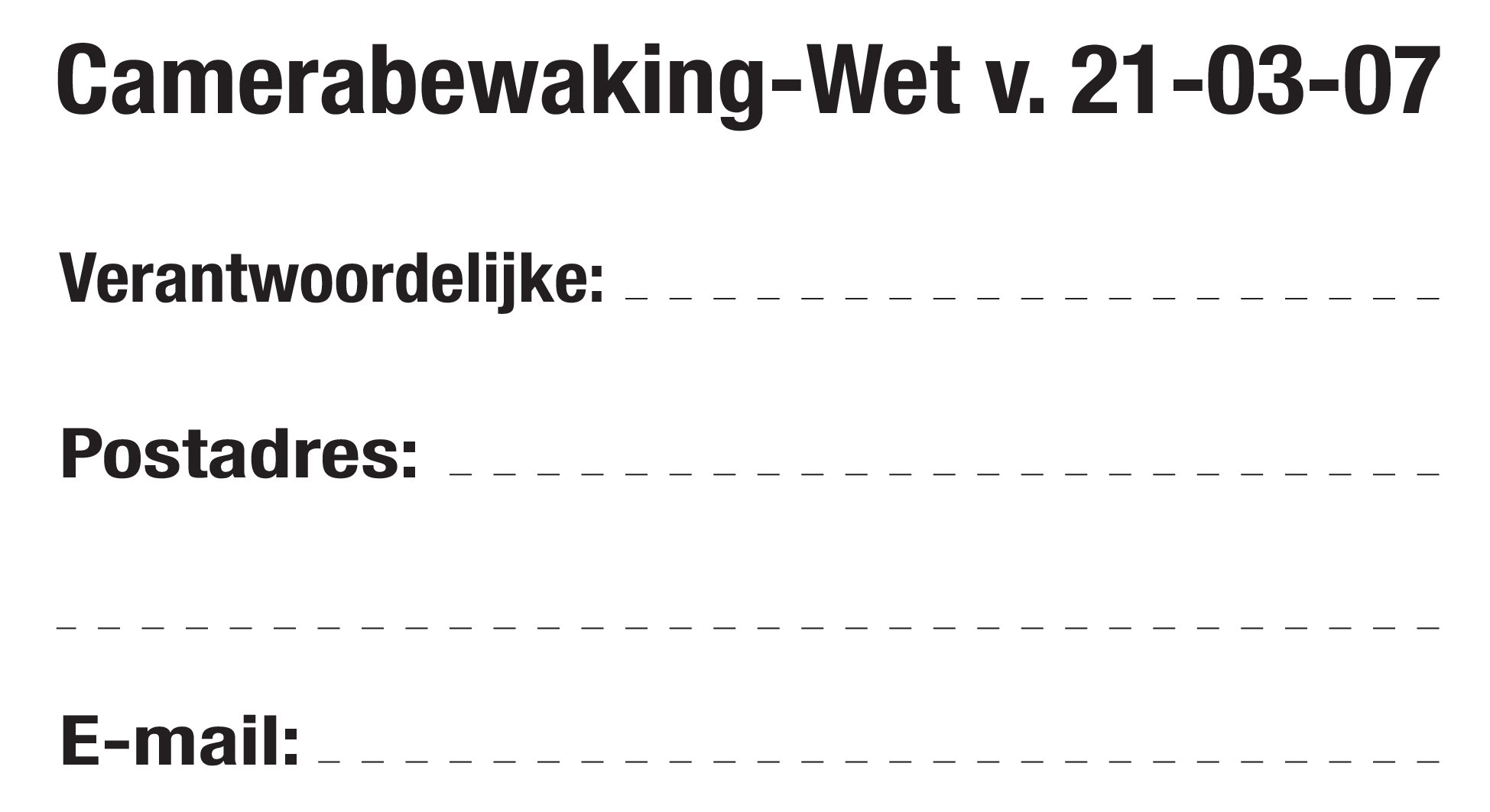 TEKST VOOR CAMERABEWAKING