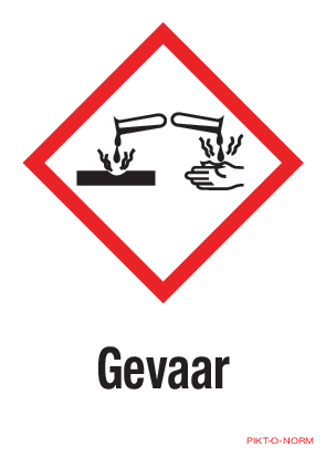 GEVAAR, MATIÈRES CORROSIVES